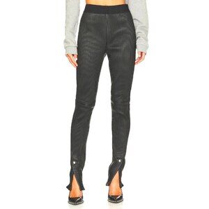 RTA Maelee Leather Pants in Black Small New Womens Split Cuff Trousers